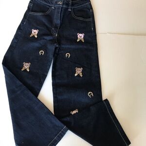 AIGNER, GIRLS  EMBROIDERED PANTS.